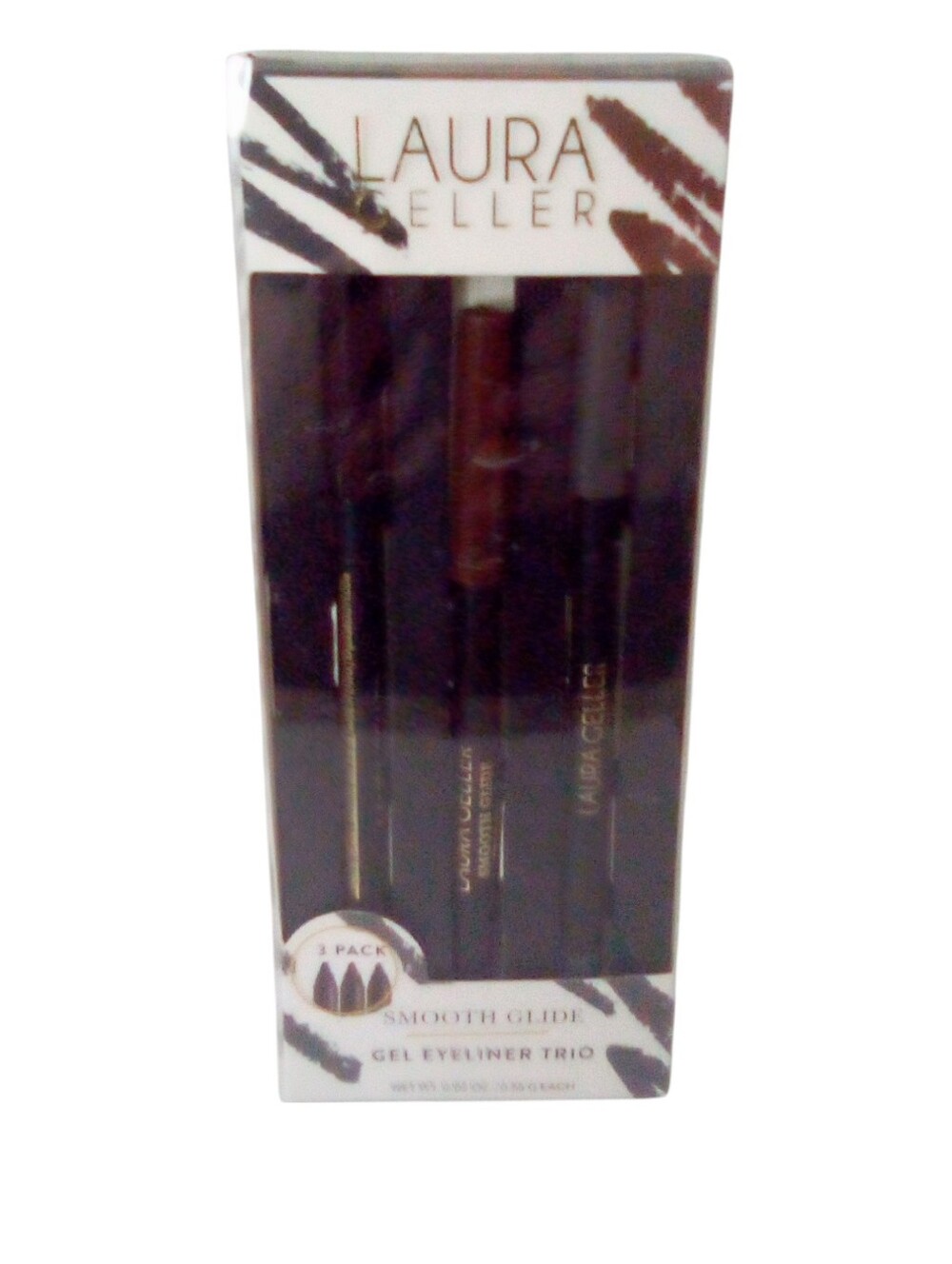 Laura Geller Smooth Glide Gel Eyeliner Trio Liners Black Brown Grey NIB